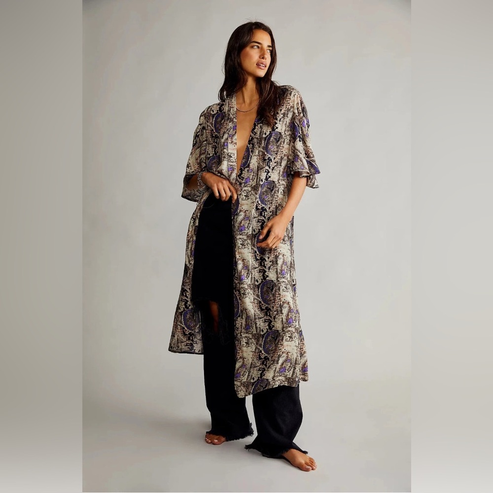 Free People wild nights kimono/ duster-  size Large